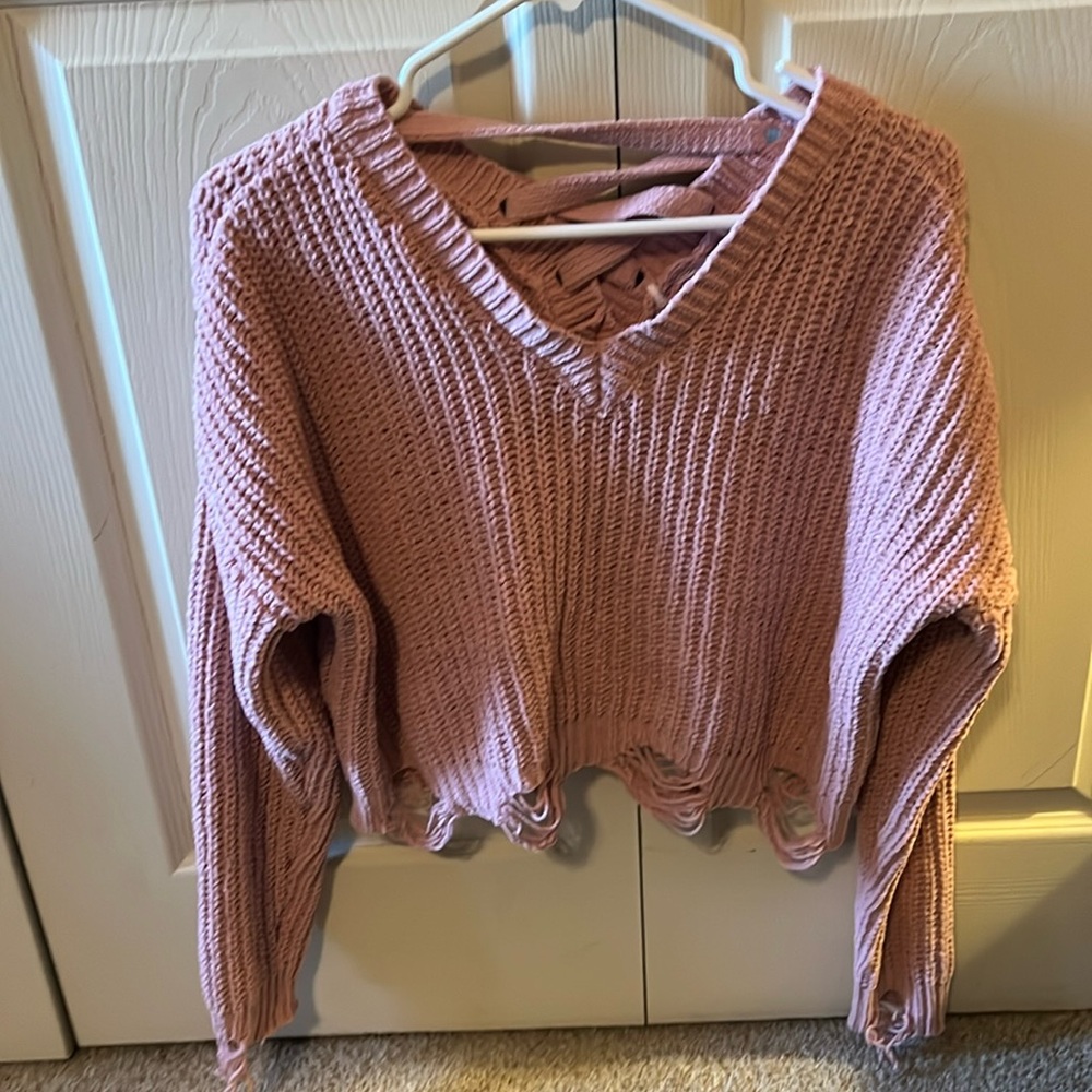Dusty Rose small cropped sweater